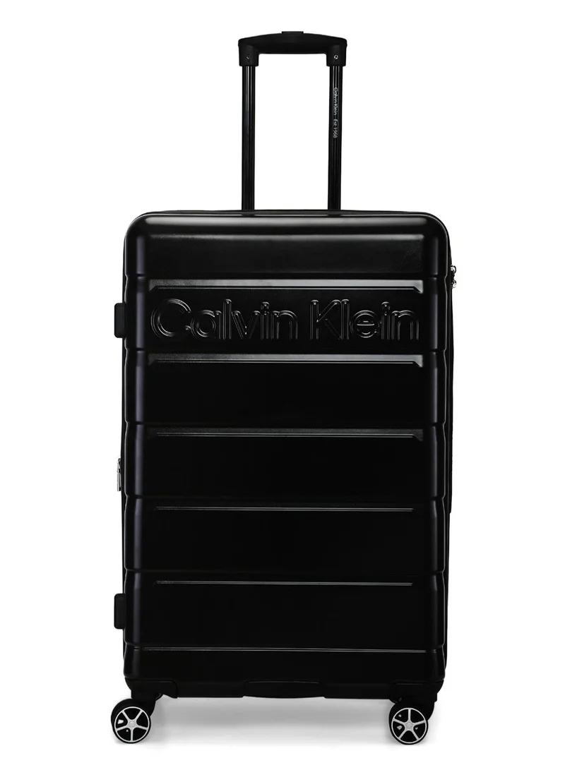 CALVIN KLEIN Ridge Line Hardside Spinner Luggage On Wheels, Ultra Lightweight ABS, 4 Double Wheels Color Black