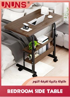 Bedroom Side Table,Small Standing Desk Adjustable Height,Rolling Computer Desk,Mobile Standing Desk with Wheels,Portable Stand Up Desk,Tall Computer Table,Adjustable Desktop Sit Stand Desk