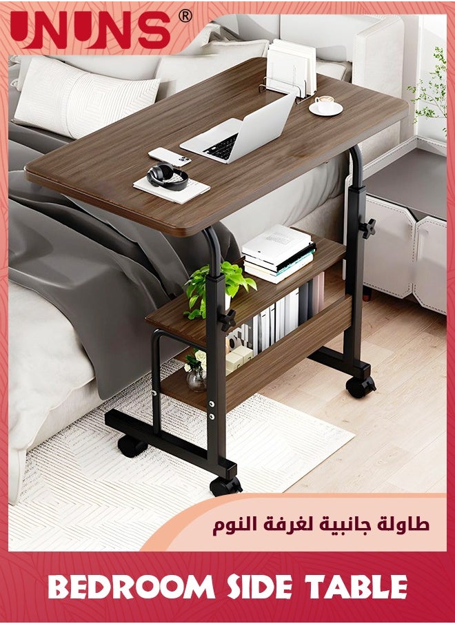 UNUNS - Bedroom Side Table,Small Standing Desk Adjustable Height,Rolling Computer Desk,Mobile Standing Desk with Wheels,Portable Stand Up Desk,Tall Computer Table,Adjustable Desktop Sit Stand Desk - Image 1