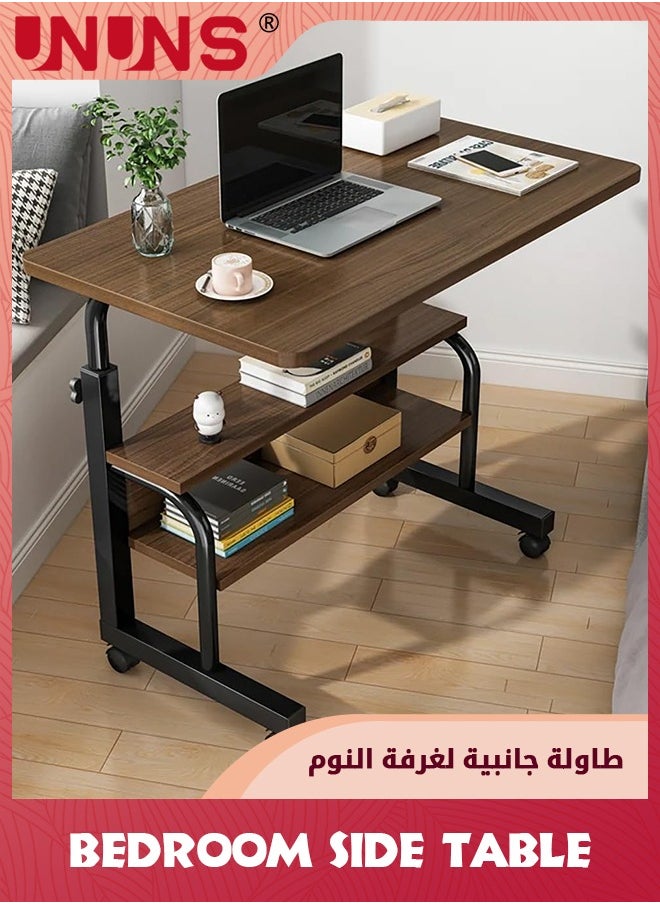 UNUNS - Bedroom Side Table,Small Standing Desk Adjustable Height,Rolling Computer Desk,Mobile Standing Desk with Wheels,Portable Stand Up Desk,Tall Computer Table,Adjustable Desktop Sit Stand Desk - Image 1