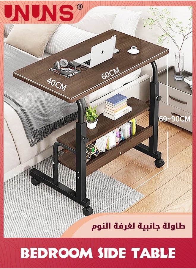 UNUNS - Bedroom Side Table,Small Standing Desk Adjustable Height,Rolling Computer Desk,Mobile Standing Desk with Wheels,Portable Stand Up Desk,Tall Computer Table,Adjustable Desktop Sit Stand Desk - Image 1