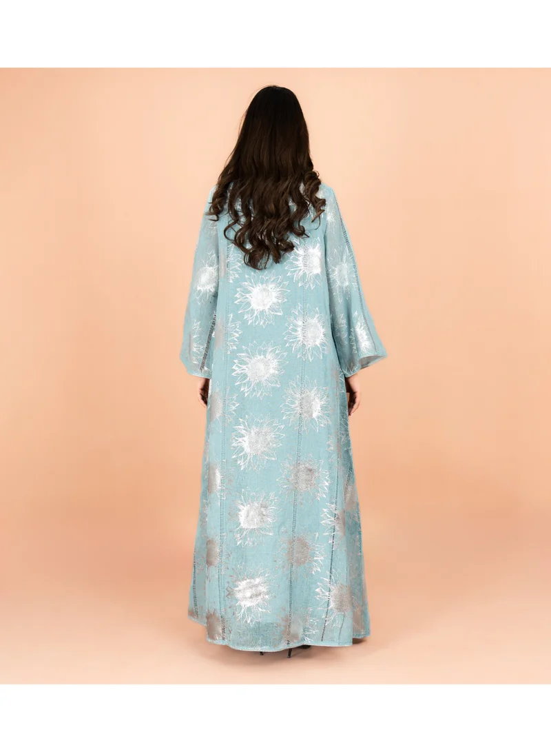 Ikkxa  Luxury Foil Leaf Prints Elegant Jalabiya for Women | Best Price UAE