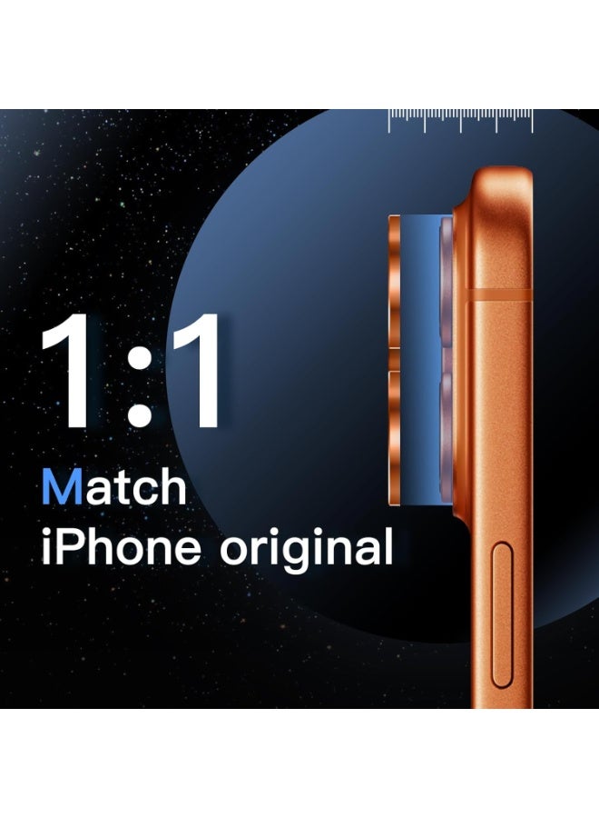 Camera Lens Protector for iPhone 17 Pro 6.3-Inch and iPhone 17 Pro Max 6.9-Inch, 9H Tempered Glass Metal Individual Ring Cover, HD Clear, 3-Pieces Cosmic Orange - Image 5