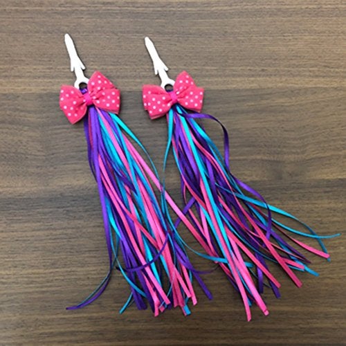 HugeDE Kids' Bicycle Bike Bowknot Streamers Scooter Handlebar Tassel Streamers for Boys Girls Blue - Image 2
