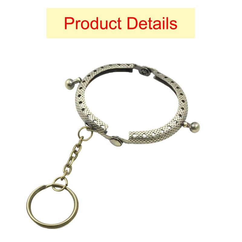 Moicstiy 10 PCS Kiss Clasp Lock Bronze Arch Purse Frame Metal Coin Frame Clasp with Key Ring for DIY Craft Bag Sewing - Image 4