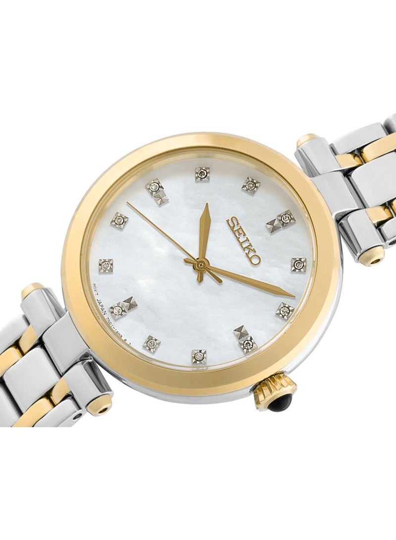 سيكو Conceptual Women’s Watch SRZ532P1, 30 mm White Mother-of-Pearl Dial, Two-Tone Stainless Steel Case & Bracelet, 50 m WR - Image 3