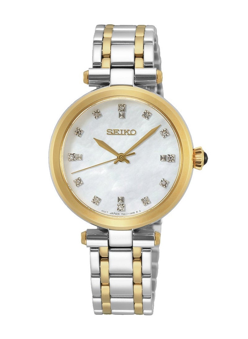 سيكو Conceptual Women’s Watch SRZ532P1, 30 mm White Mother-of-Pearl Dial, Two-Tone Stainless Steel Case & Bracelet, 50 m WR - Image 1
