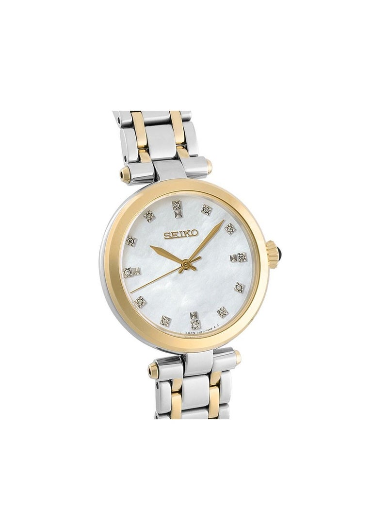 سيكو Conceptual Women’s Watch SRZ532P1, 30 mm White Mother-of-Pearl Dial, Two-Tone Stainless Steel Case & Bracelet, 50 m WR - Image 2