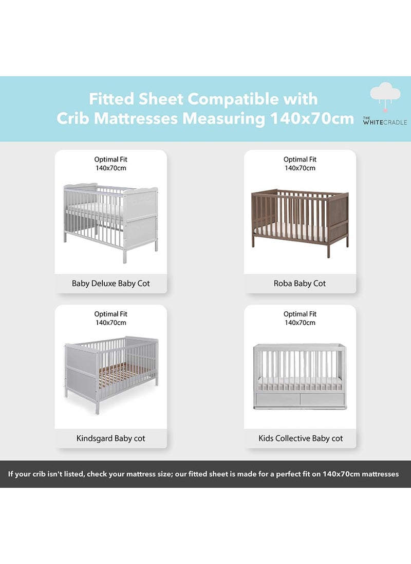 The White Cradle Cotton Baby Crib Fitted Bed Sheets for Cot Organic Twill Fabric Baby Bedding for New Born Infants Toddlers 55x28 Pack of 1 The White Cradle White Bunny  - Image 5
