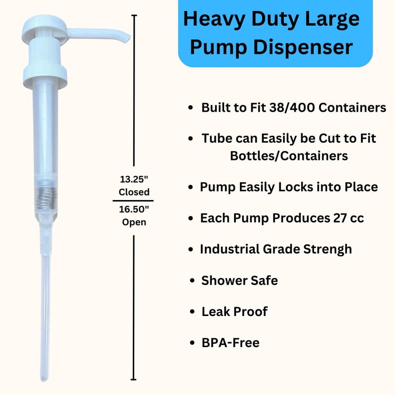 Serious Soil Heavy Duty Pump Dispenser for Gallon Jugs (1oz/2-Pack) Leak Proof Pump Dispenser for Shampoo, Laundry Detergent, Liquid, Water, Popcorn Butter, Snow Cone Syrup, Oils, 1 Gallon BPA-Free Dispenser - Image 2