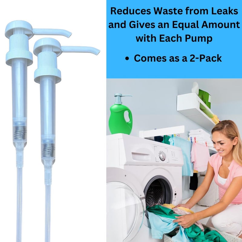 Serious Soil Heavy Duty Pump Dispenser for Gallon Jugs (1oz/2-Pack) Leak Proof Pump Dispenser for Shampoo, Laundry Detergent, Liquid, Water, Popcorn Butter, Snow Cone Syrup, Oils, 1 Gallon BPA-Free Dispenser - Image 3