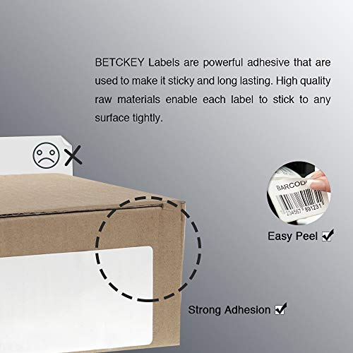 BETCKEY - 2.25" x 1.25" (57 mm x 32 mm) UPC Barcode & Multipurpose Labels Compatible with Zebra & Rollo Label Printer,Premium Adhesive & Perforated [1 Rolls, 1000 Labels] - Image 4