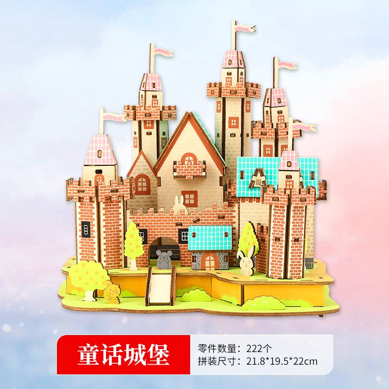 Three-Dimensional Puzzle 3D Wooden Assembled Model Ferris Wheel Children'S Girl Puzzle Handmade Diy Gift - Image 1