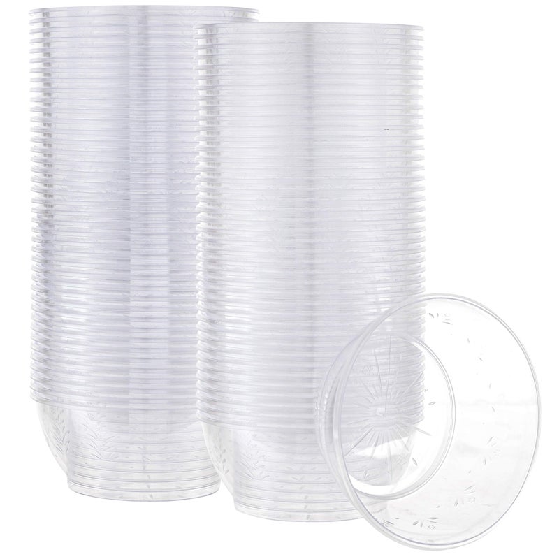 PLASTICPRO 6 oz Hard plastic Desert Bowls  Ice cream Bowls premium Quality Disposable Clear Bowl Pack of 80