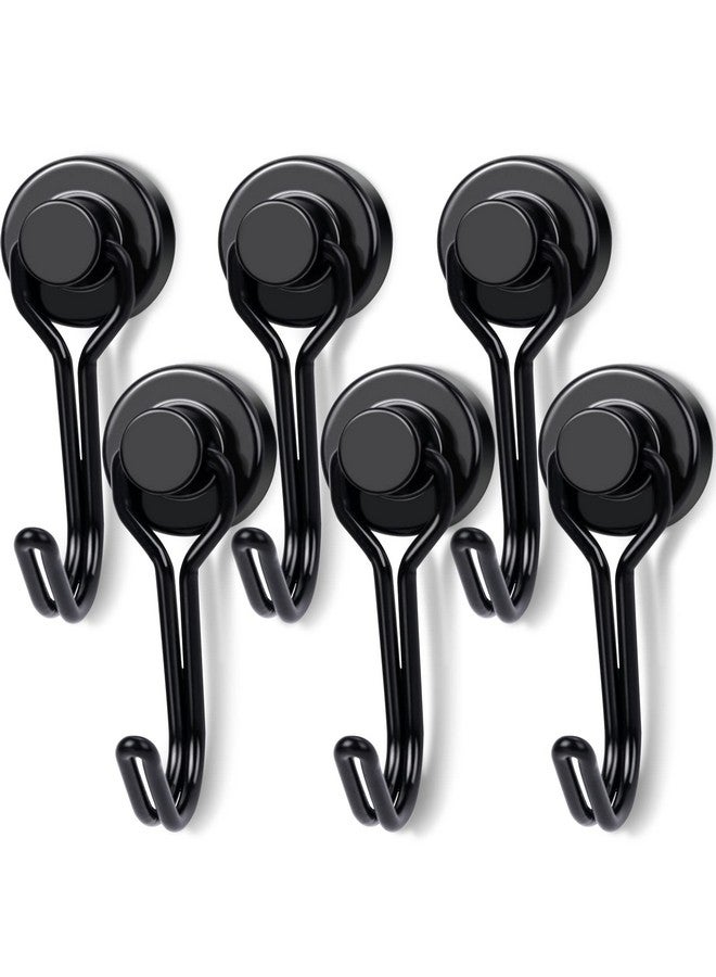 E BAVITE Magnetic Hooks, 30lbs+ Magnet Hook 2025 Cruise Cabin Ship Essentials Heavy Duty Strong Magnets Refrigerator Fridge Hanging for Classroom Beach Vacation Kitchen Grills Home 6pcs (Black) - Image 1