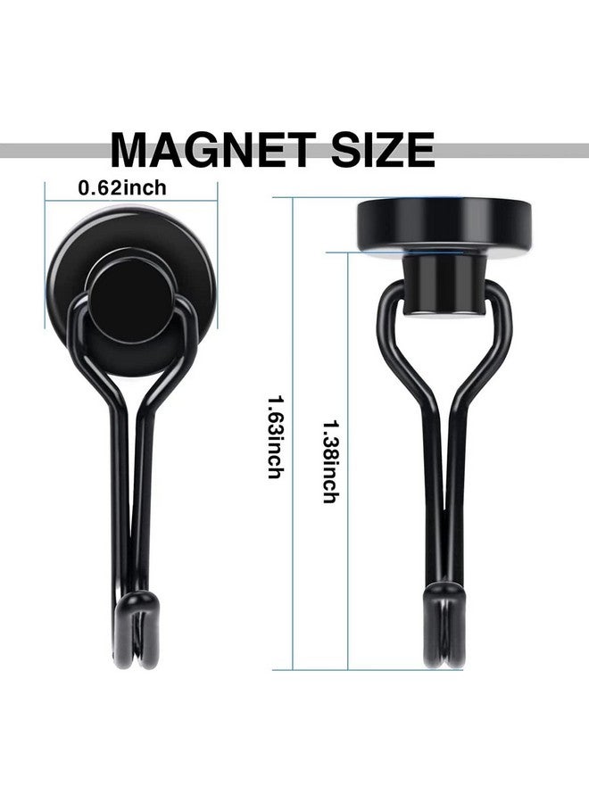 E BAVITE Magnetic Hooks, 30lbs+ Magnet Hook 2025 Cruise Cabin Ship Essentials Heavy Duty Strong Magnets Refrigerator Fridge Hanging for Classroom Beach Vacation Kitchen Grills Home 6pcs (Black) - Image 5