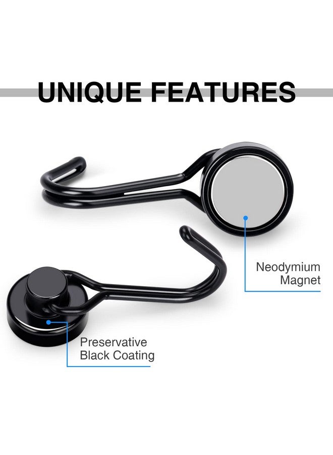 E BAVITE Magnetic Hooks, 30lbs+ Magnet Hook 2025 Cruise Cabin Ship Essentials Heavy Duty Strong Magnets Refrigerator Fridge Hanging for Classroom Beach Vacation Kitchen Grills Home 6pcs (Black) - Image 4