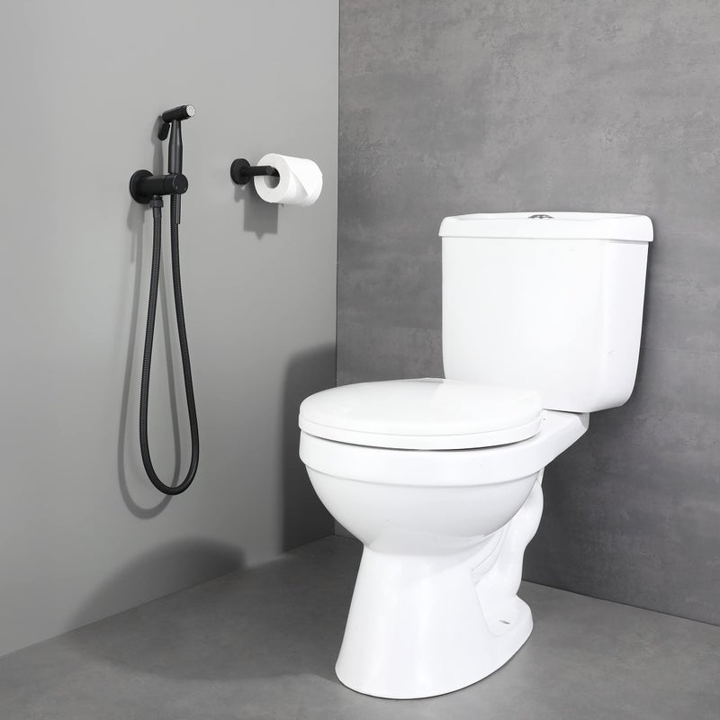 WiPPhs Black Handheld Bidet Sprayer for Toilet Warm Water, WiPPhs Stainless Steel Bidet Hand Held Sprayer with Brass Hot and Cold Mixing Valve, WI9138BK - Image 3