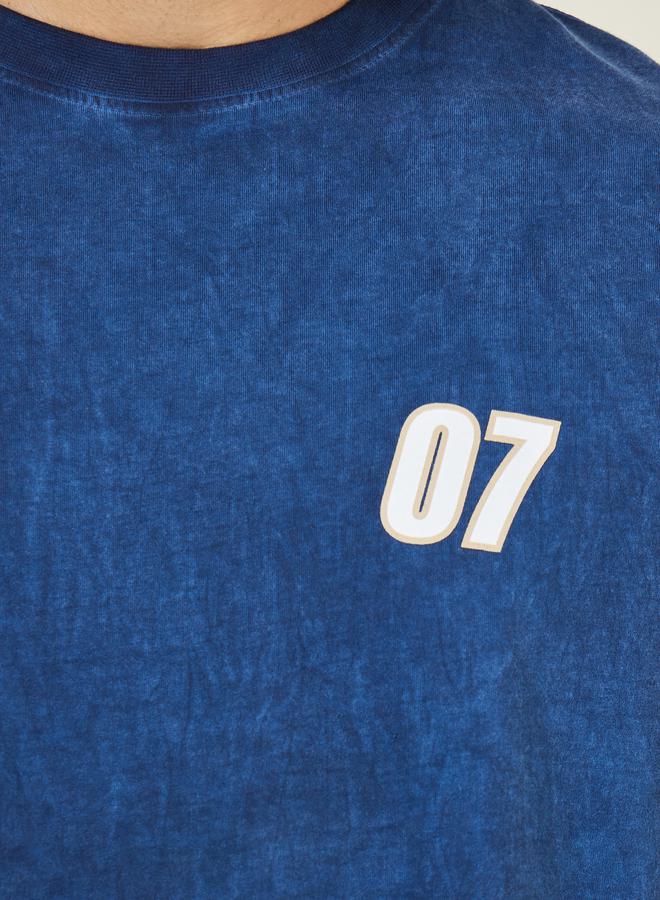Styli Oversized Acid Washed Varsity Graphic Print T-shirt  - Image 3