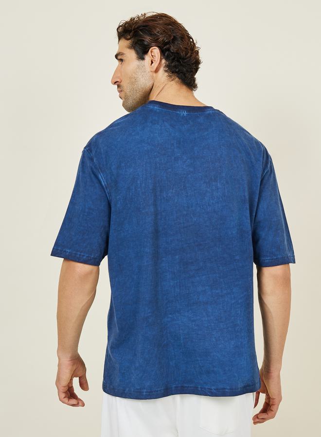 Styli Oversized Acid Washed Varsity Graphic Print T-shirt  - Image 4
