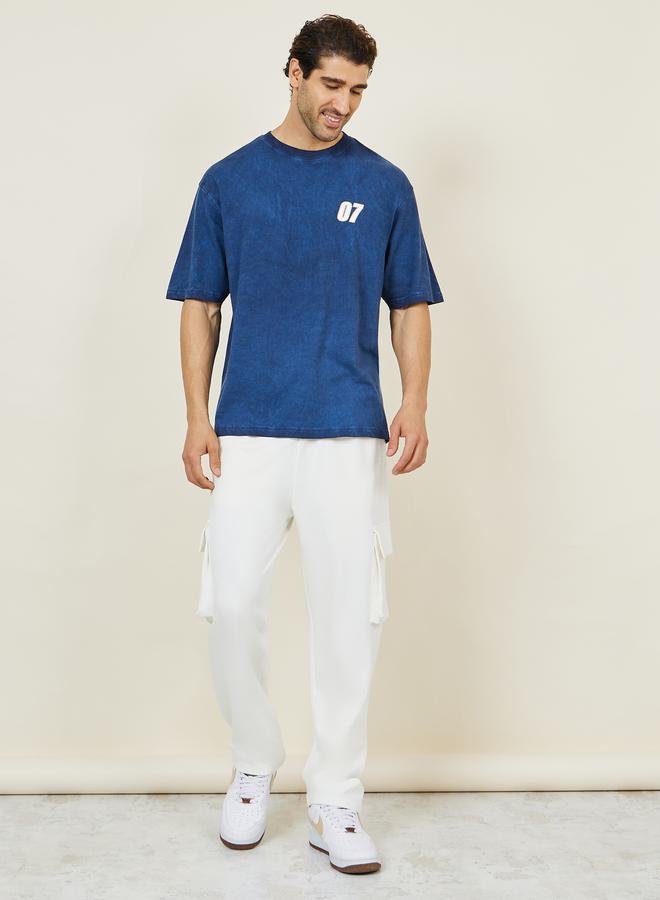 Styli تي شيرت كبير الحجم مطبوع عليه رسومات فريق كرة قدم مغسولة بالأحماض - Image 2