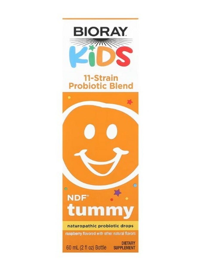 BIORAY Kids NDF Tummy 11Strain Probiotic Blend Raspberry 2 fl oz 60 ml - Image 1