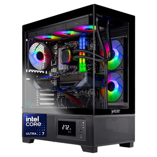 Skytech Gaming Azure 3 Plus Desktop PC, Intel Ultra 7 265K 3.9 GHz(5.4 GHz), NVIDIA RTX 5070 Ti 16GB, 2TB Gen4 NVMe SSD, 32GB DDR5 RAM 5200 RGB, 850W Gold ATX 3 PSU, 360mm ARGB AIO, Wi-Fi, Win 11 - Image 1