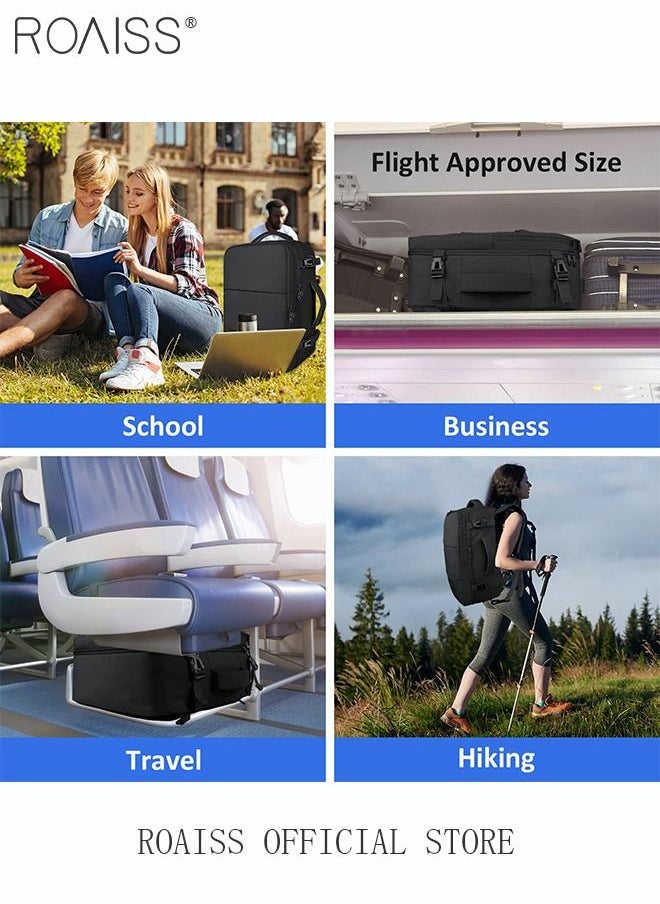 roaiss - Travel Backpack for Men Women Carry On Backpack with USB Charging Port Shoe Compartment 15.6 Inch Laptop Backpack Flight Approved College School Bag Casual Daypack for Weekender Business Hiking - Image 1