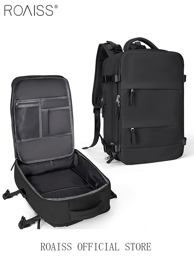roaiss - Travel Backpack for Men Women Carry On Backpack with USB Charging Port Shoe Compartment 15.6 Inch Laptop Backpack Flight Approved College School Bag Casual Daypack for Weekender Business Hiking - Image 1