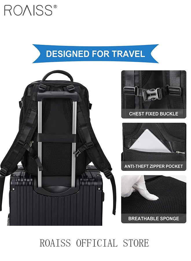 roaiss - Travel Backpack for Men Women Carry On Backpack with USB Charging Port Shoe Compartment 15.6 Inch Laptop Backpack Flight Approved College School Bag Casual Daypack for Weekender Business Hiking - Image 1