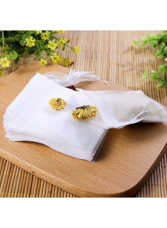 100Pcs Disposable Drawstring Tea Filter Bags Non-woven Fabric Pouches Seal Mesh Bags Coffee Sachet Bags for Loose Leaf Tea, Coffee, Herb, Spice - Image 2