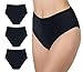 AIRCUTE Washable Urine Absorbency Incontinence Underwear for Women Bladder Leak Proof Cotton Panties 60ML 3 PackBlack 4XLarge - Image 1