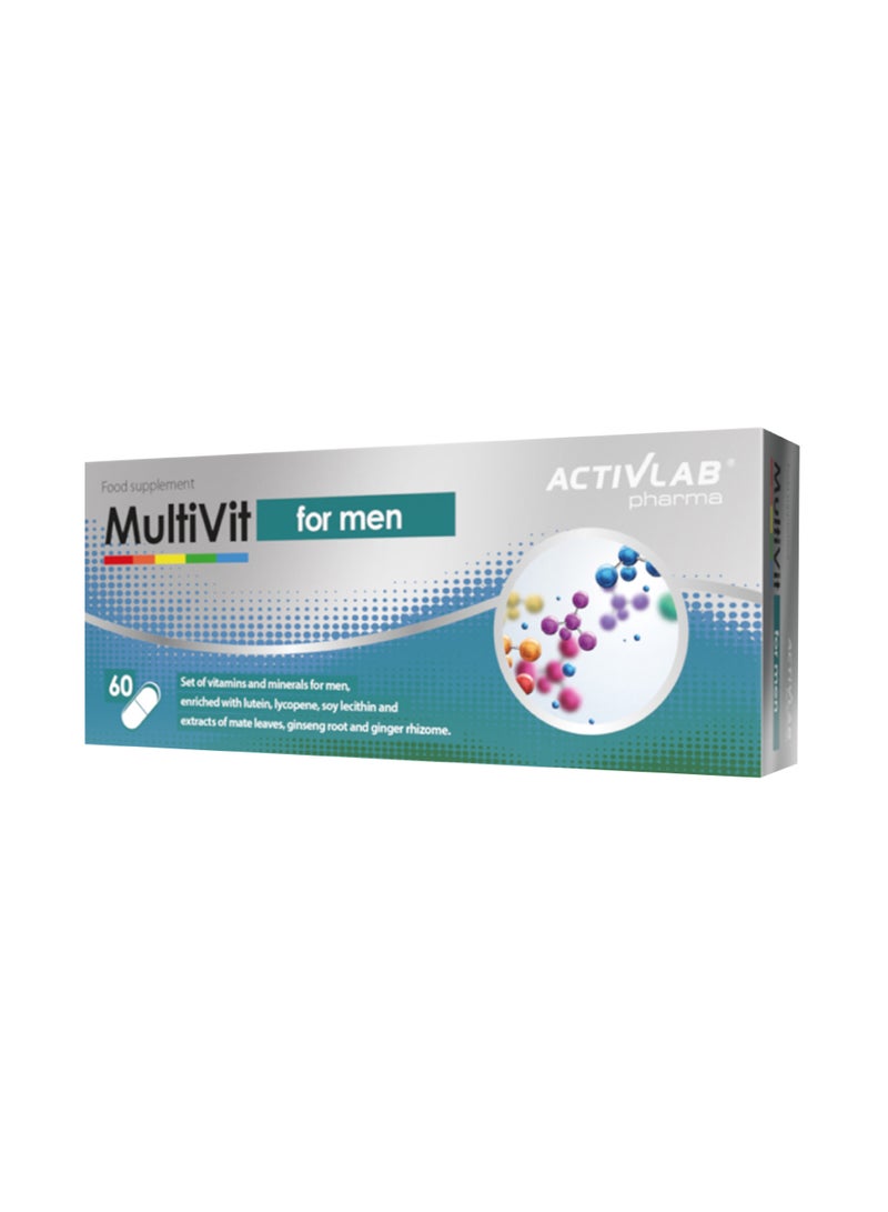 Activlab Pharma MultiVit for men, 60 capsules, multivitamins for men - Image 1