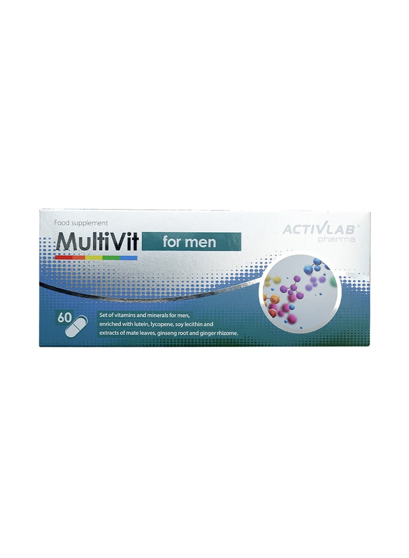 Activlab Pharma MultiVit for men, 60 capsules, multivitamins for men - Image 2