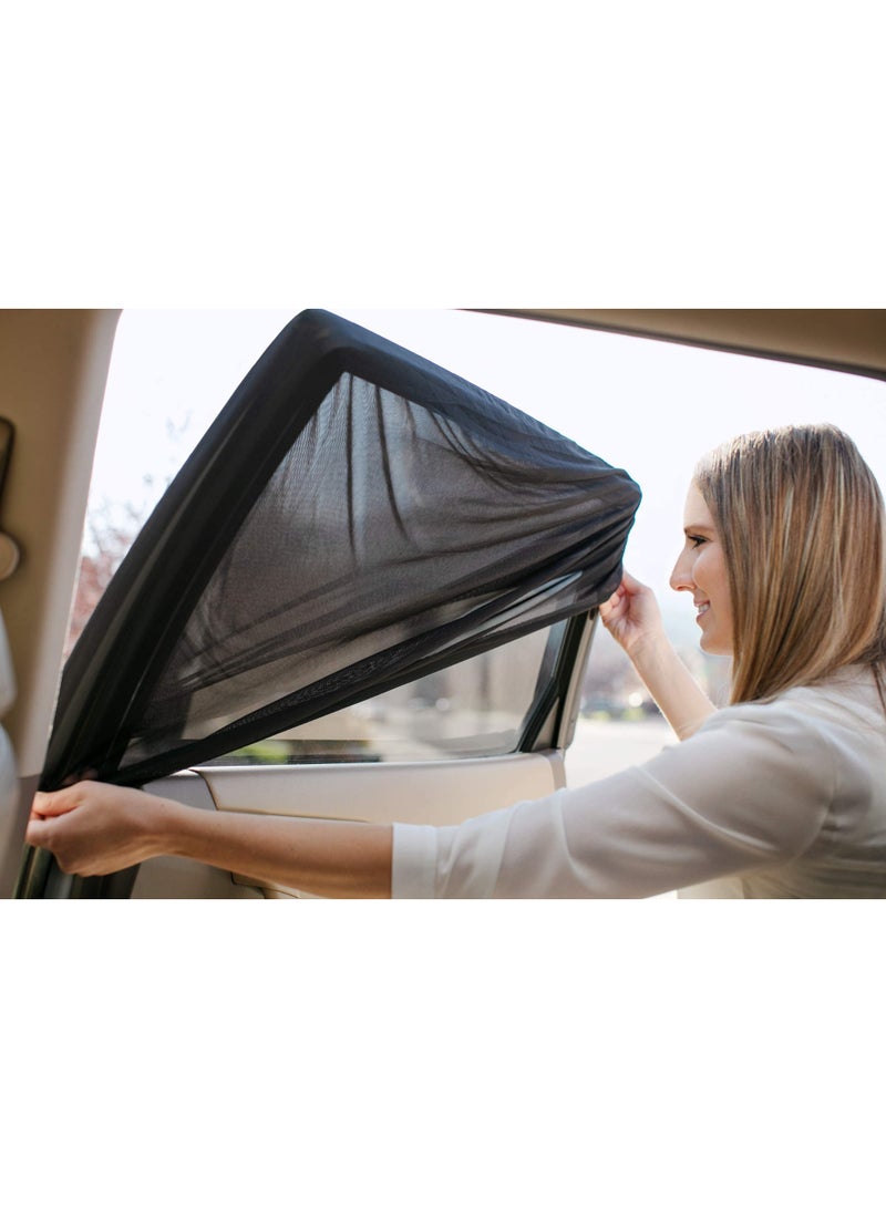 Car Rear Children's Window Shades for Baby (Pack of Two) - Stretchable & Breathable Window Screens for Sun Protection Sunshade, Car Window Shade All-round Protection for Kids - Fits Most Vehicles - Image 5