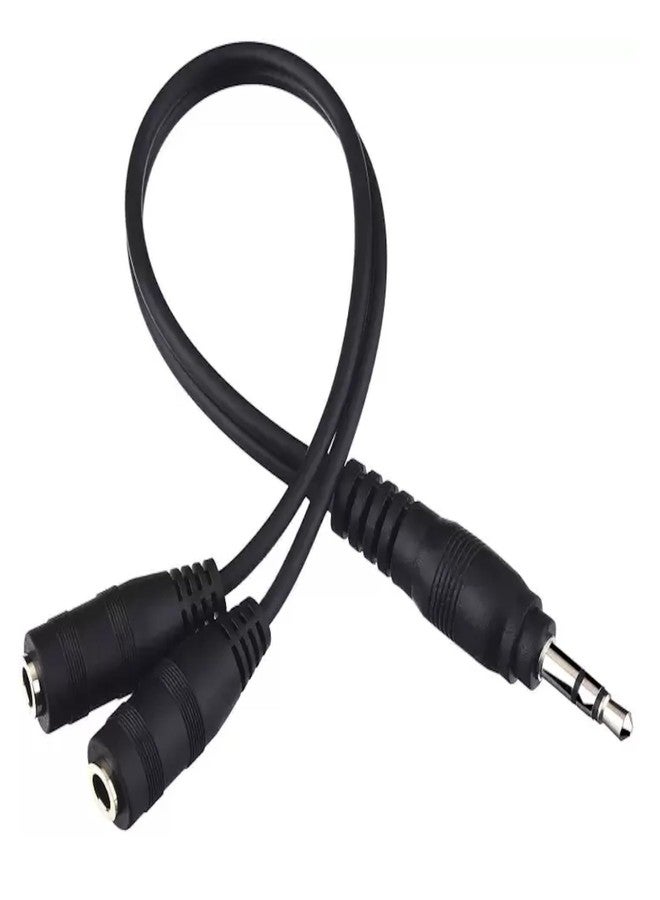 ienza Headphone Splitter for 2 Headphones/Aux Splitter 1 in 2 Out / 1 Audio Jack to 2 Speakers or Headphones (3.5mm TRS Male to 2 3.5mm TRS Female) - Image 1
