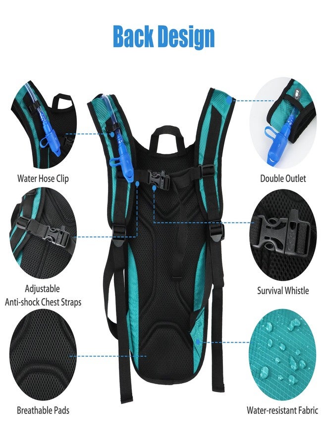 Zavothy Lightweight Hydration Backpack with 2L Water Bladder Water Backpack Hydration Pack for Cycling Running Biking Hiking Backpack Green - Image 3