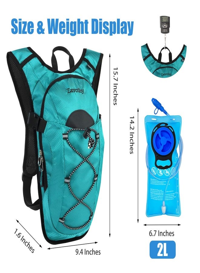 Zavothy Lightweight Hydration Backpack with 2L Water Bladder Water Backpack Hydration Pack for Cycling Running Biking Hiking Backpack Green - Image 2