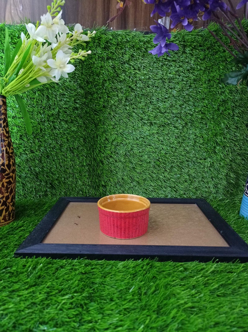 Caffeine Ceramic Handmade Pink & Mustard Ramekin Bowl (Set of 6) - Image 4