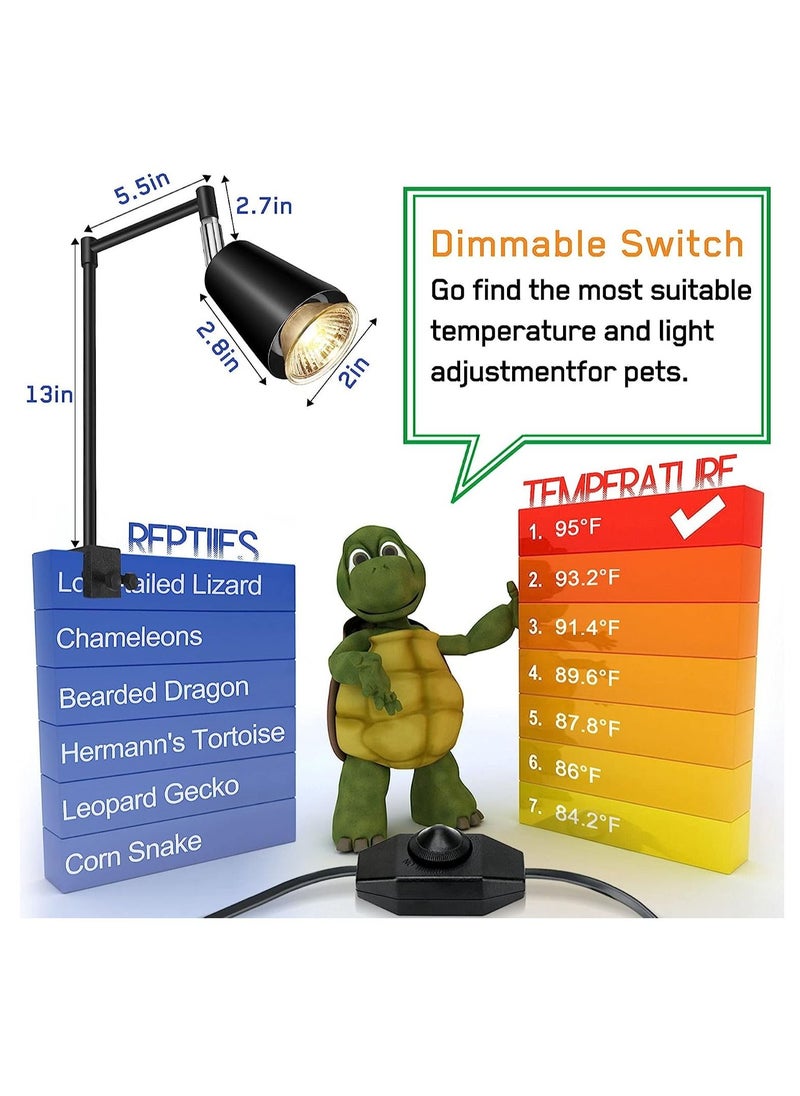 SYOSI - Fischuel Flexible Heating Lamp UVB Lamp with Clamp Fixtures, Reptile and Aquarium, Terrarium and Vivarium Basking Lamps and Spotlight, Comes with 3 Bulbs - Image 1