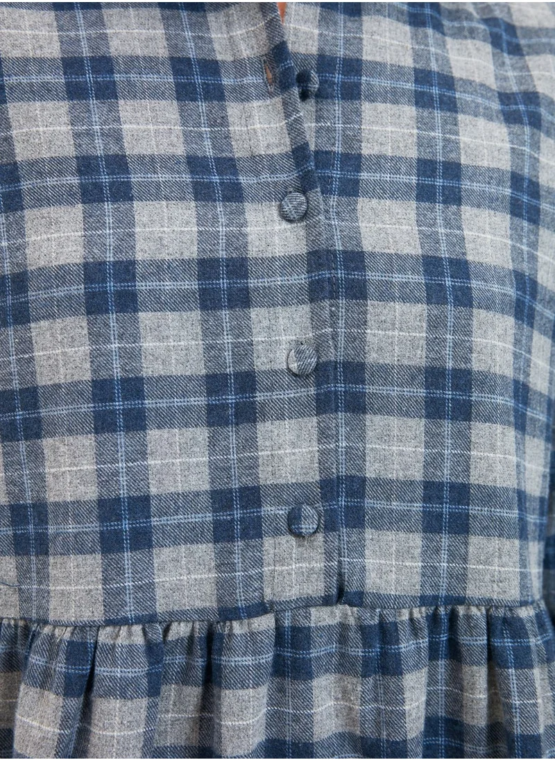 trendyol Checked Button Detail Dress