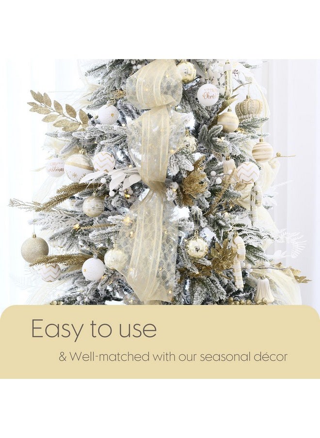 Sea Team Sea Team 36-Pack Artificial Glitter Acacia Twigs, Decorative Sticks, Glittery Leaves, Stems, Picks, Branches for Christmas Tree, Wreath, Vase Fillers for Centerpieces, Home Décor, Gold  - Image 4