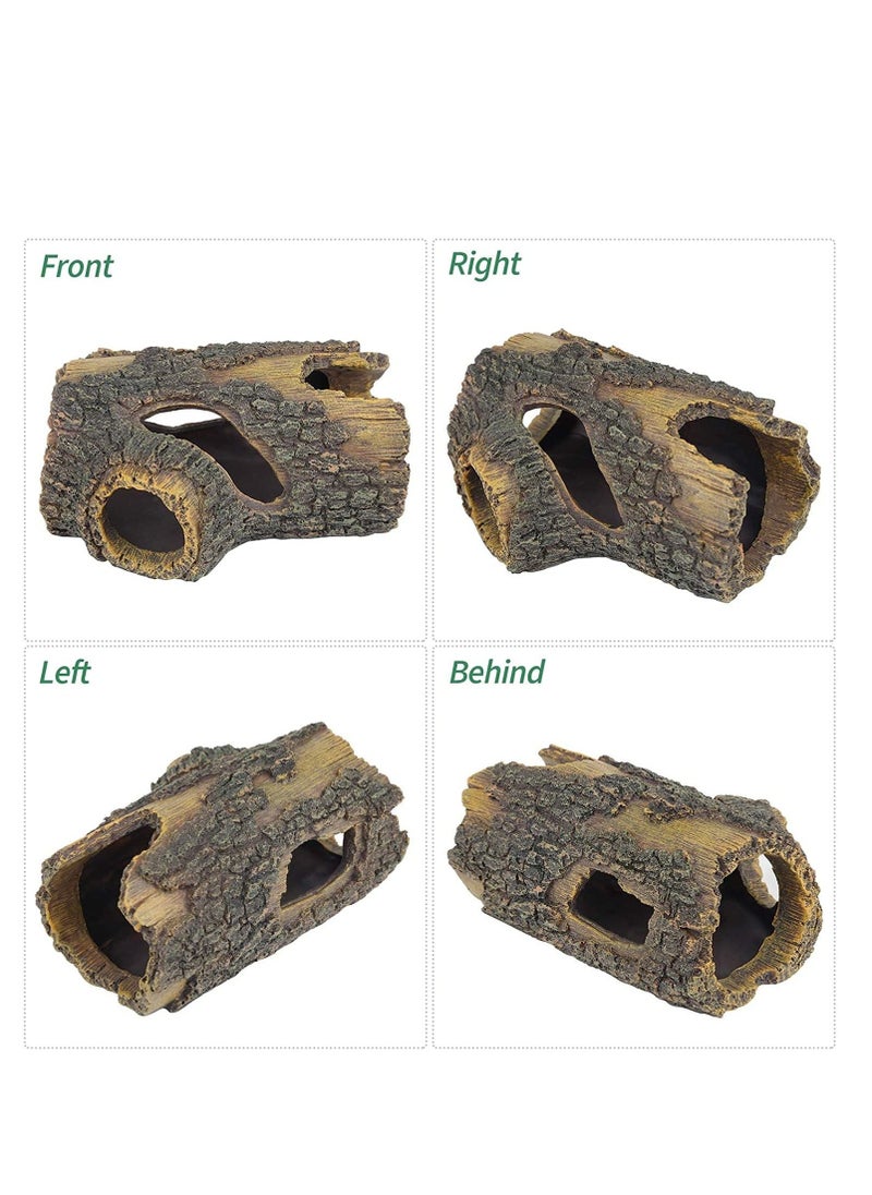 Resin Hollow Tree Trunk Betta Log Aquarium Decorations Ornament Fish House Cave Wood House Decor for Small and Medium Fish Tank - Image 3