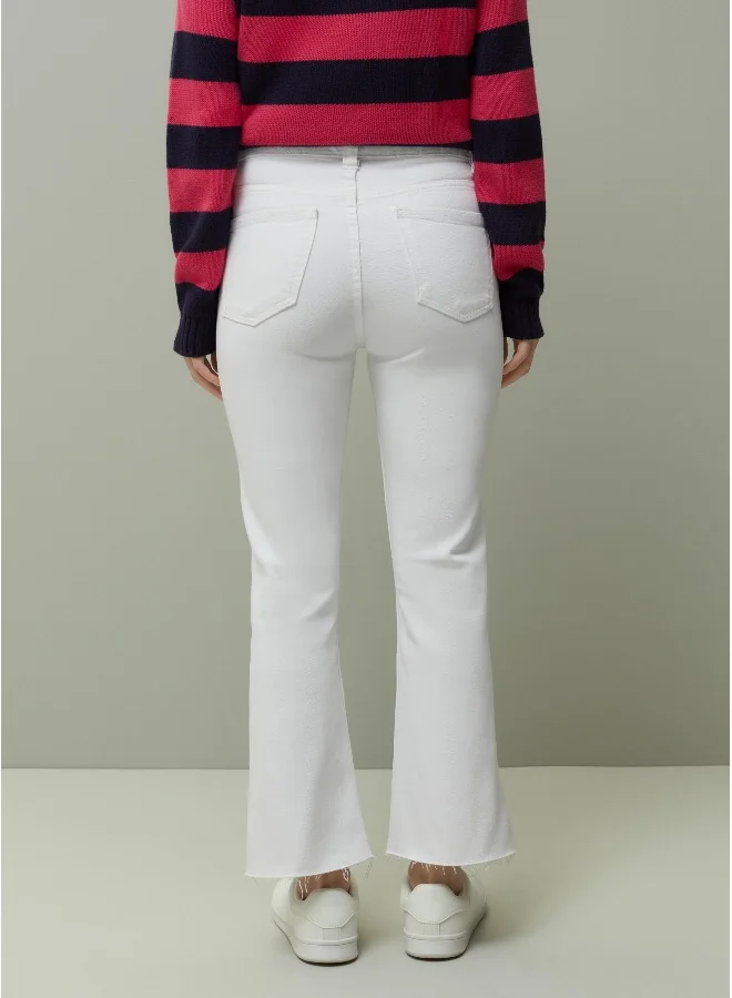 Ovs Ovs Piombo Flared Jeans With Raw Hems