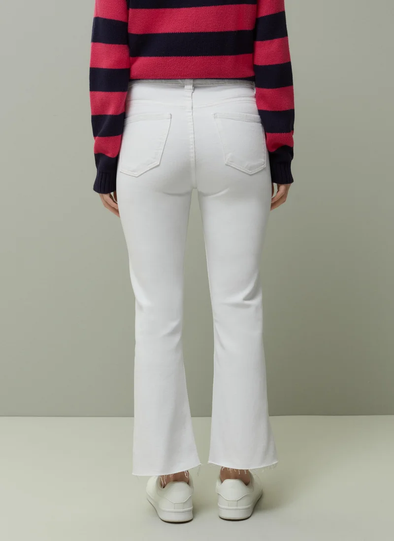 Ovs Ovs Piombo Flared Jeans With Raw Hems