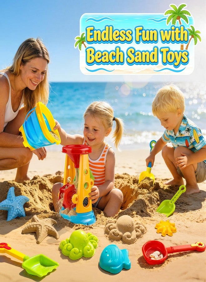 STOPKLAS Collapsible Beach Sand Toys for Kids Toddlers, Collapsible Sand Bucket with Water Wheel Sifter Shovels Set with Mesh Bag and Sand Molds, Travel Beach Sandbox Toys for Boys Girls 3 4 5 6 7 8 9 10+ - Image 5