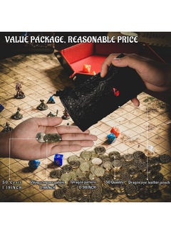 CZYY DND Fantasy Coins 50 Antique Gold Metal Treasure Tokens with Leather Pouch - Gaming Loot, Accessories & Props for Dungeons and Dragons, Tabletop RPG, Board or Card Game, LARP and Cosplay  - Image 5