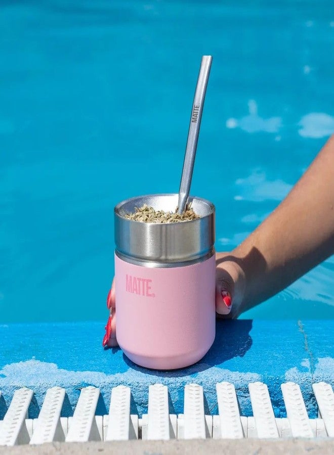 Matte 6.5 oz Yerba Mate Gourd and Bombilla Set - Includes DS Pro Box - BPA Free Yerba Mate Set Kit with Mate Straw, Elegant Design, Non-Slip Base (Pink) - Image 5