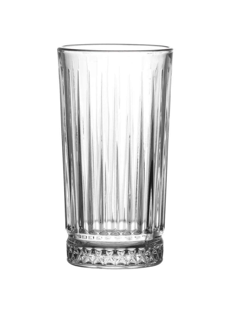 كويزين أرت Eva Hi-Ball Glass Set - 6 Pcs, 255ml (8.5oz) - Crystal Clear, Dishwasher Safe, Elegant Longdrink Glasses for Cocktails, Soft Drinks, Water, Juices