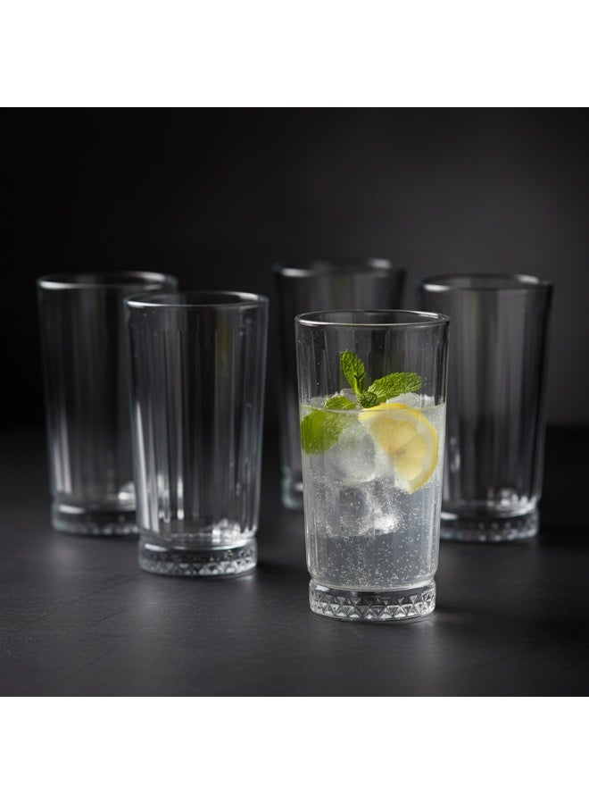 Cuisine Art Eva Hi-Ball Glass Set - 6 Pcs, 255ml (8.5oz) - Crystal Clear, Dishwasher Safe, Elegant Longdrink Glasses for Cocktails, Soft Drinks, Water, Juices - Image 4